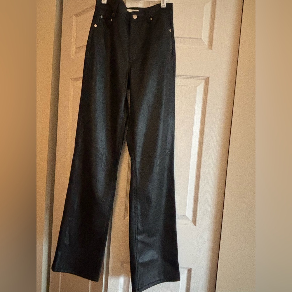 ZARA Black Faux Leather Trousers